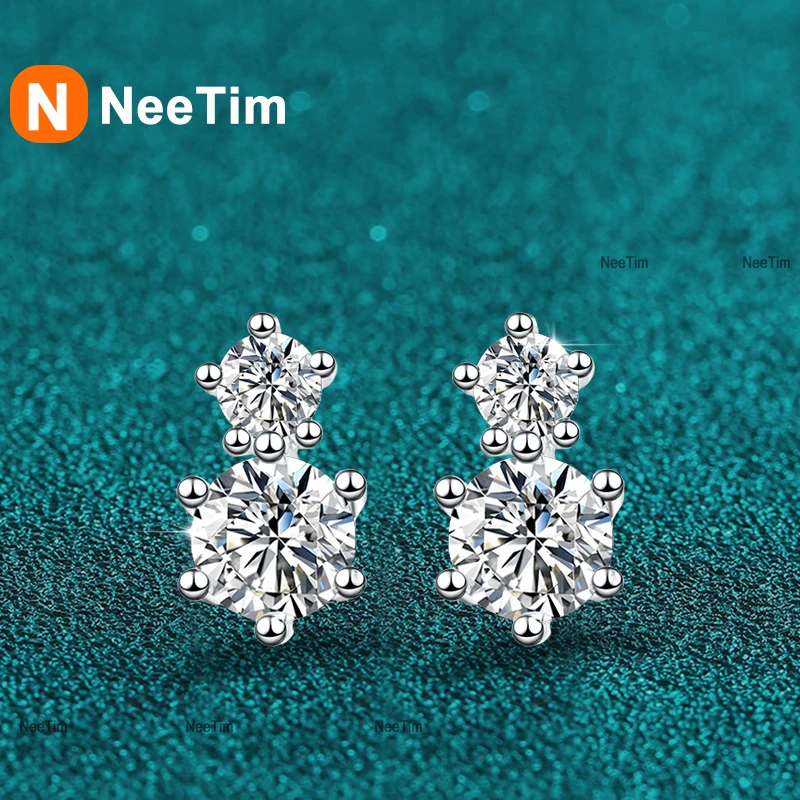 NeeTim Full Moissanite Stud Earrings 925 Sterling Silver Lab Diamond Mossanite Earring for Women Party Wedding Ear Stud GRA
NeeTim Full Moissanite Stud Earrings 925 Sterling Silver Lab Diamond Mossanite Earring for Women Party Wedding Ear Stud GRA