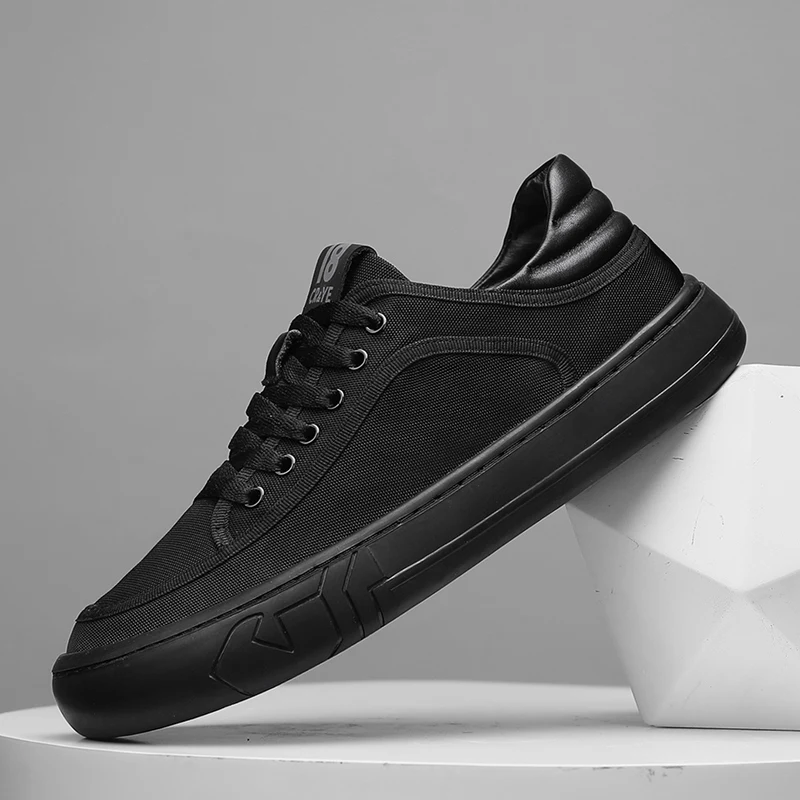 Pure Black Men's Casual Work Shoes Summer Trendy Lightweight Canvas Sneakers Anti-Slip Soft Bottom Sports Office Shoes
Pure Black Men's Casual Work Shoes Summer Trendy Lightweight Canvas Sneakers Anti-Slip Soft Bottom Sports Office Shoes