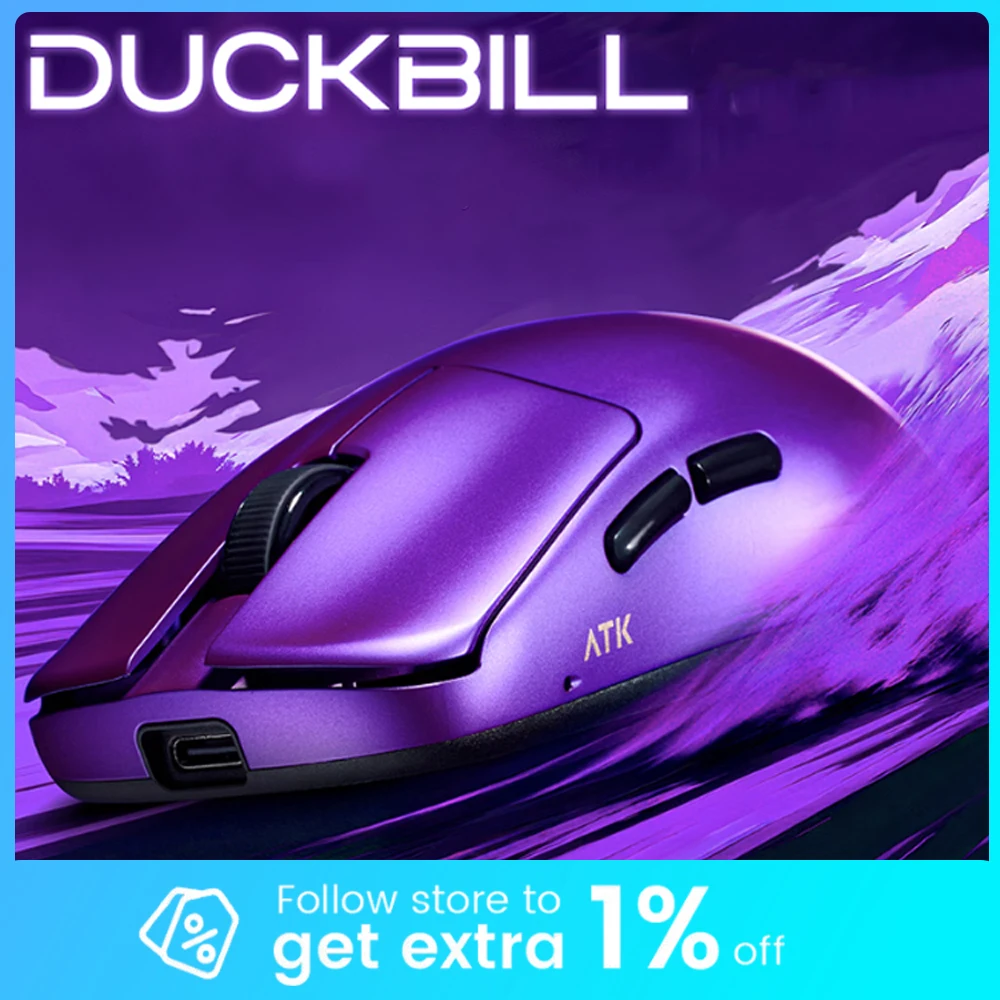 ATK DUCKBILL Ultra Mouse Dual Mode Wireless Mouse Paw3950Ultra 8000 Гц Легкие игровые мыши для Valorant CS2 Аксессуары для ПК
ATK DUCKBILL Ultra Mouse Dual Mode Wireless Mouse Paw3950Ultra 8000 Гц Легкие игровые мыши для Valorant CS2 Аксессуары для ПК