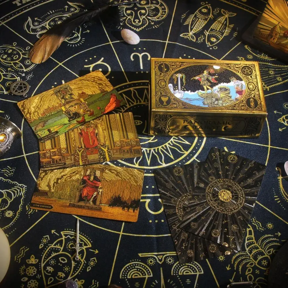 Classic Panoramic Rider Waite 78 Pcs Tarot Cards for Beginners - Waterproof PET Plastic with Gold Foil 12*7cm
Classic Panoramic Rider Waite 78 Pcs Tarot Cards for Beginners - Waterproof PET Plastic with Gold Foil 12*7cm