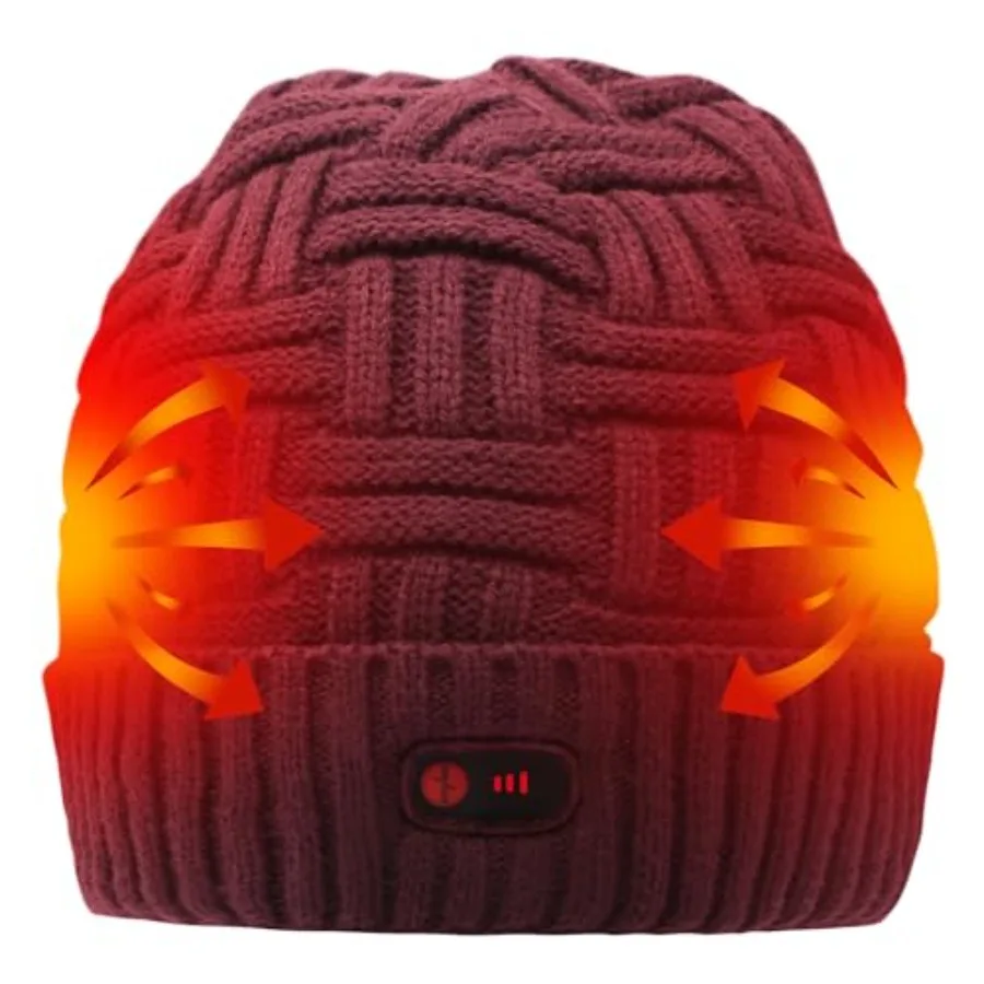 Winter beanie hat for outdoor activities, polyester fabric, black, rechargeable battery heating system
Winter beanie hat for outdoor activities, polyester fabric, black, rechargeable battery heating system