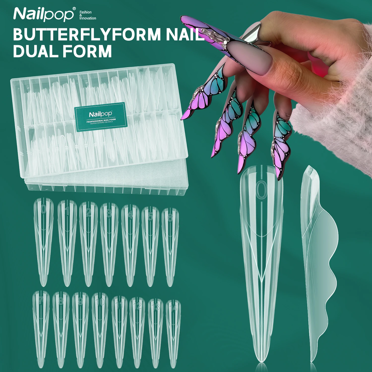 Nailpop Butterfly Nail Dual Forms Full Cover Quick Build Gel Acrylic Nail Extension Kit Suitable for Home DIY Nail Tools 150 pcs
Nailpop Butterfly Nail Dual Forms Full Cover Quick Build Gel Acrylic Nail Extension Kit Suitable for Home DIY Nail Tools 150 pcs