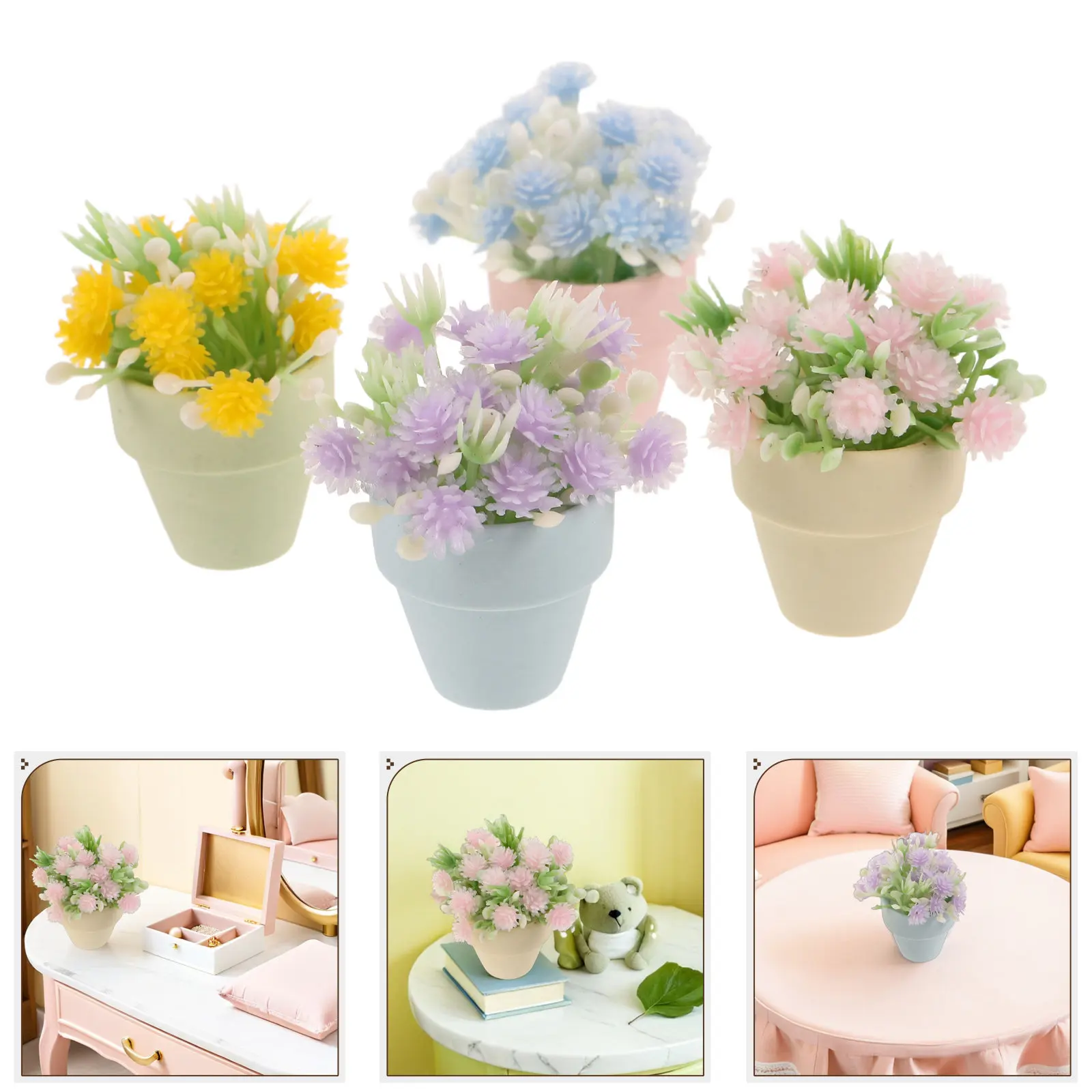 4Pcs Miniature Plants Macaron Color Dollhouse Potted Plants Decorative Bonsai Accessories for 1 12 Scale Mini House Furniture
4Pcs Miniature Plants Macaron Color Dollhouse Potted Plants Decorative Bonsai Accessories for 1 12 Scale Mini House Furniture