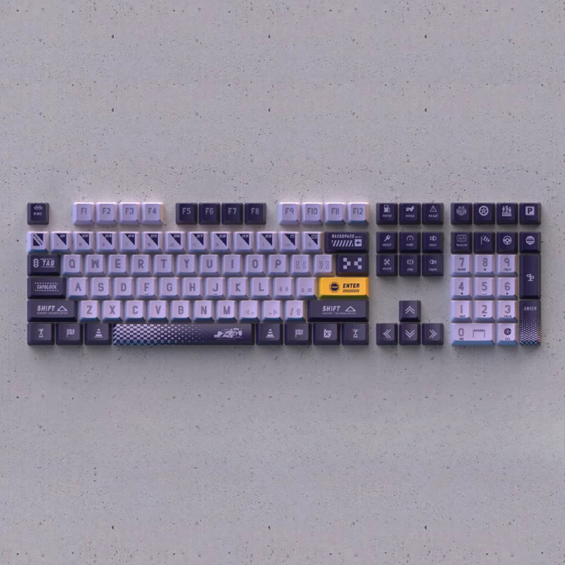 Racing pilot 61/87/104/108 mechanical keyboard cap pbt sublimation purple gold color matching keycap
Racing pilot 61/87/104/108 mechanical keyboard cap pbt sublimation purple gold color matching keycap