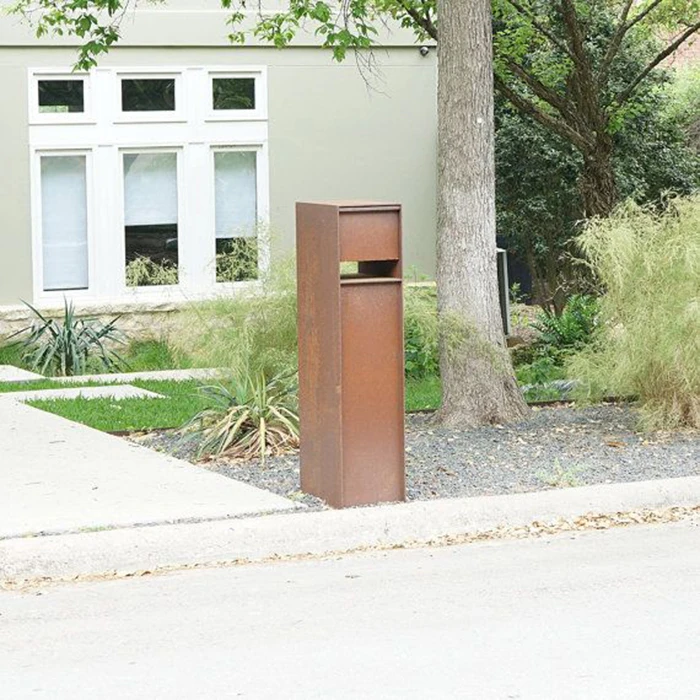 Outdoor Metal Mailboxes Garden Decoration Post Office Letterbox Corten Steel Parcel Drop Box
Outdoor Metal Mailboxes Garden Decoration Post Office Letterbox Corten Steel Parcel Drop Box