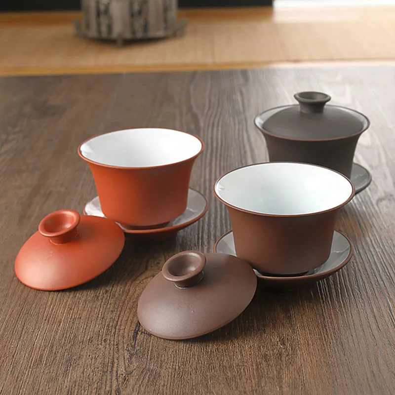 Chinese Style Tea Tureen Kitchen Teaware Tea Set Drinking Tool Purple Clay Zhu Ni Gaiwan Sancai Kungfu Tea Cup
Chinese Style Tea Tureen Kitchen Teaware Tea Set Drinking Tool Purple Clay Zhu Ni Gaiwan Sancai Kungfu Tea Cup