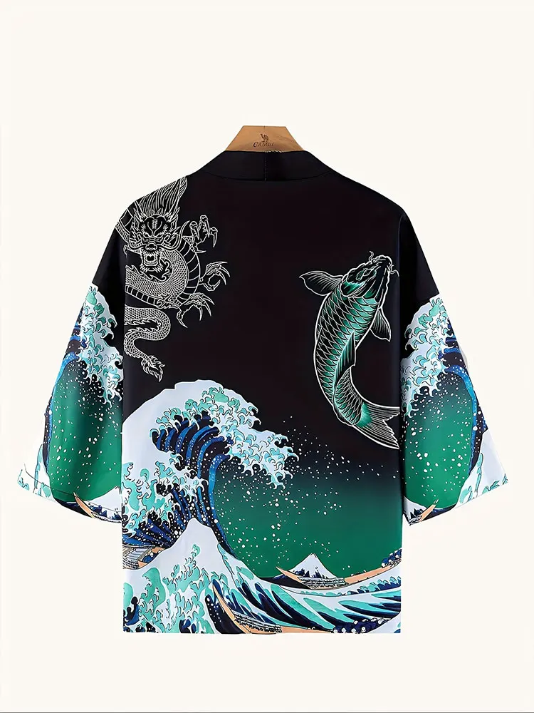 Outdoor Holiday Leisure Cardigan Men's Clothing, Japanese Traditional Kimono, Wave 3D Printed Men's Cardigan Traditional Kimono
Outdoor Holiday Leisure Cardigan Men's Clothing, Japanese Traditional Kimono, Wave 3D Printed Men's Cardigan Traditional Kimono