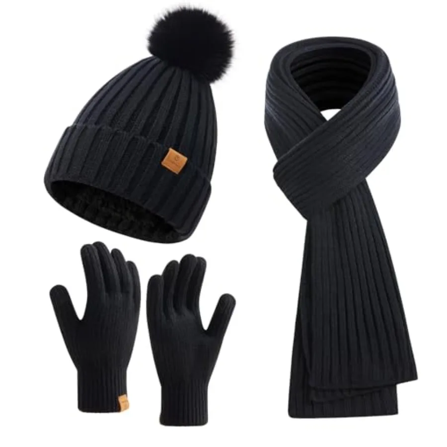 Coolprince Womens Long Scarf Gloves and Hat Set Cold Weather Hat Scarf Glove Set for Women Winter Beanie Hats with Pom Pom
Coolprince Womens Long Scarf Gloves and Hat Set Cold Weather Hat Scarf Glove Set for Women Winter Beanie Hats with Pom Pom