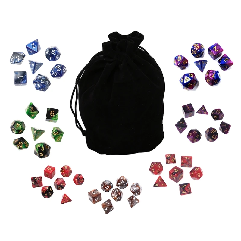 49 шт. Ассорти из смолы многогранных кубиков с мешочком для игрушек DND RPG D4 D6 D8 D10 D% D12 D20
49 шт. Ассорти из смолы многогранных кубиков с мешочком для игрушек DND RPG D4 D6 D8 D10 D% D12 D20