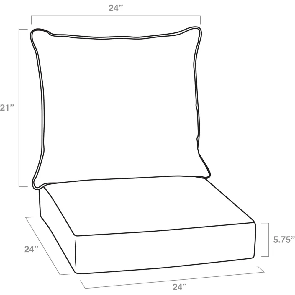 Набор подушек для глубокого сиденья на открытом воздухе, 24-дюймовая, устойчивая к атмосферным воздействиям, дождезащитная, устойчивая к выцветанию подушка для патио для стула, дивана и дивана
Набор подушек для глубокого сиденья на открытом воздухе, 24-дюймовая, устойчивая к атмосферным воздействиям, дождезащитная, устойчивая к выцветанию подушка для патио для стула, дивана и дивана