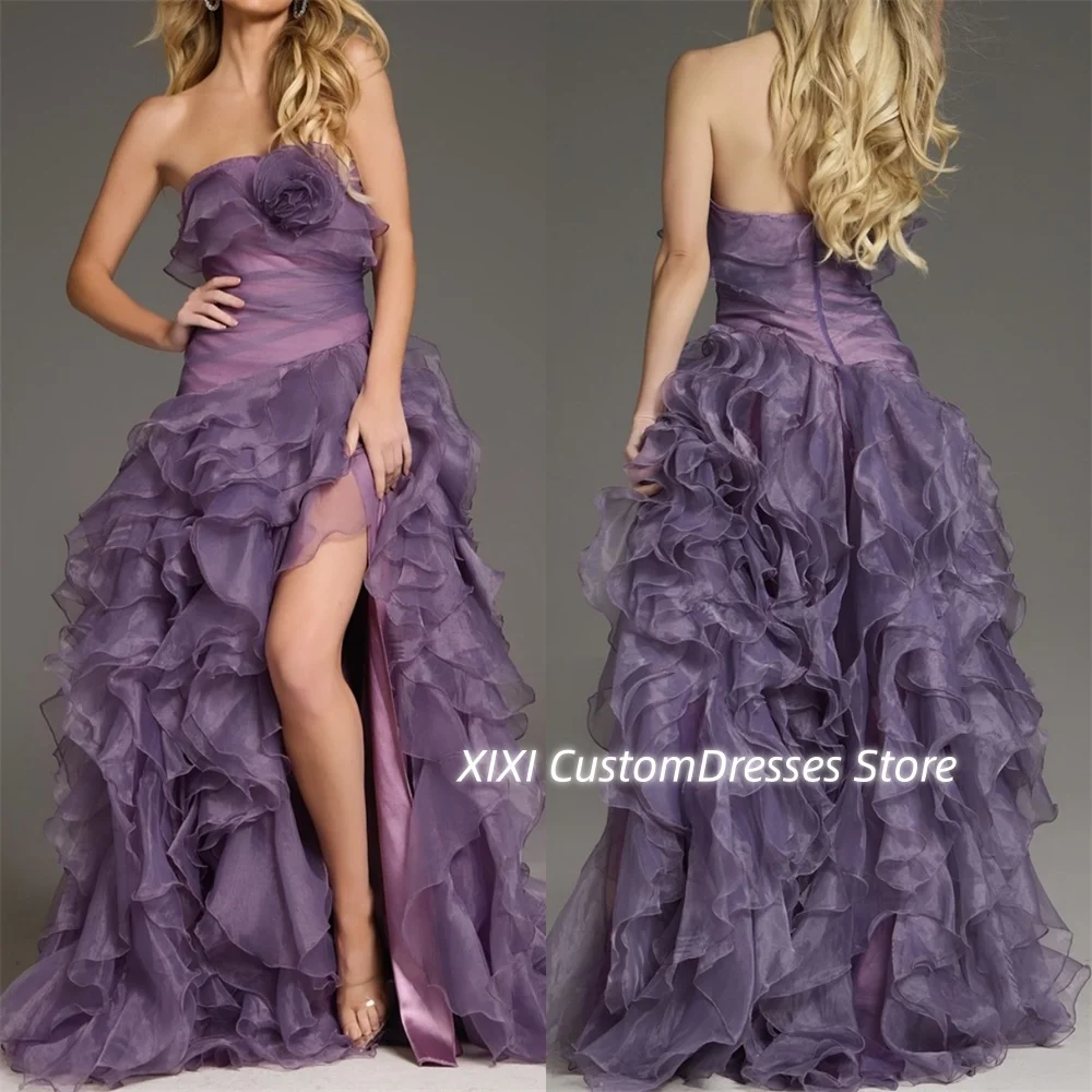 Настройте платья длиной до пола без бретелек трапециевидной формы с разрезом для выпускного вечера, платья на молнии без рукавов с оборками для особых даже
Настройте платья длиной до пола без бретелек трапециевидной формы с разрезом для выпускного вечера, платья на молнии без рукавов с оборками для особых даже