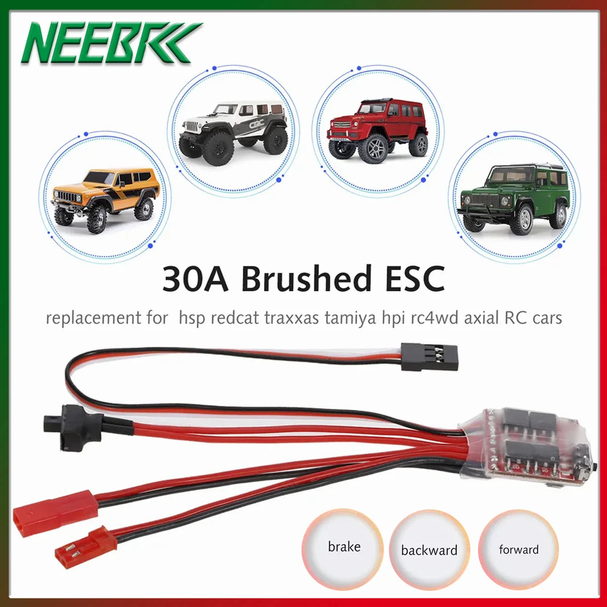 NEEBRC 30A Матовый ESC 4-8V Двухсторонний регулятор скорости вперед и назад для 1/16 1/18 1/24 RC Мини-автомобиль Гусеничный Лодка Танк
NEEBRC 30A Матовый ESC 4-8V Двухсторонний регулятор скорости вперед и назад для 1/16 1/18 1/24 RC Мини-автомобиль Гусеничный Лодка Танк
