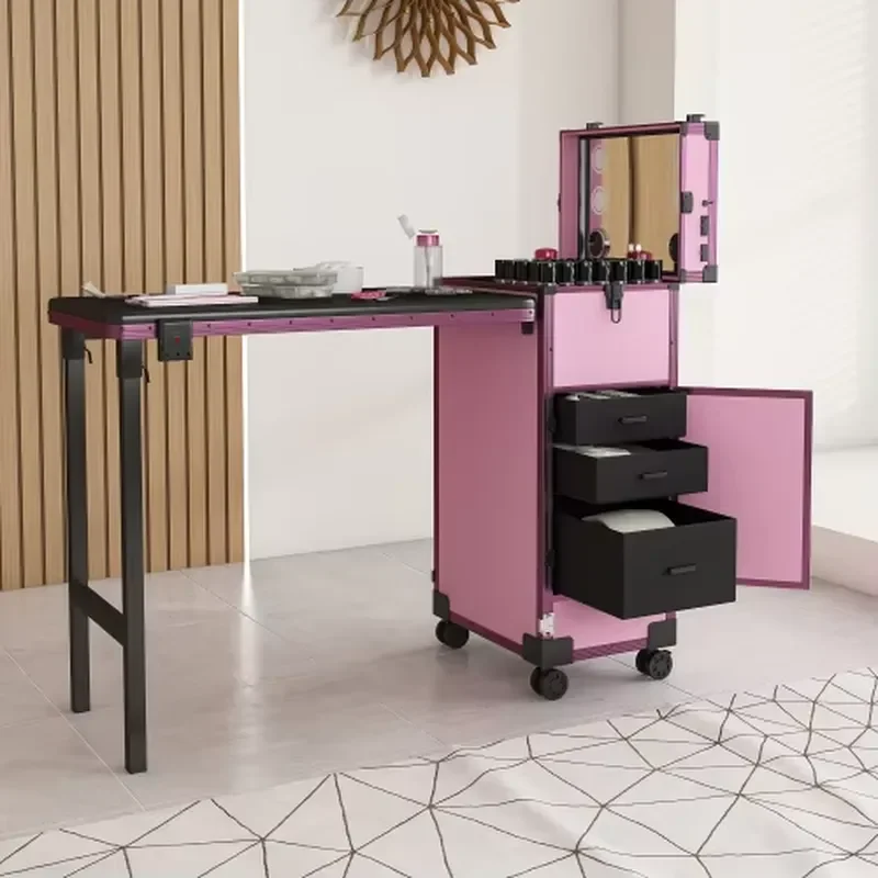 Portable Modern Plastic Nail Art Table Lighted Bluetooth Lockable Drawers Telescopic Pole Folding Manicure Station for Salons
Portable Modern Plastic Nail Art Table Lighted Bluetooth Lockable Drawers Telescopic Pole Folding Manicure Station for Salons