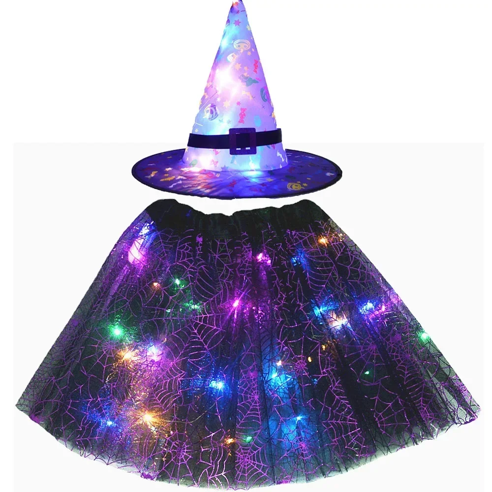 Women Kids Girl Luminous LED Glow Lights Elf Witch Hat Star Skirt Spider Web Wizard Costume Party Gift Halloween Cosplay
Women Kids Girl Luminous LED Glow Lights Elf Witch Hat Star Skirt Spider Web Wizard Costume Party Gift Halloween Cosplay