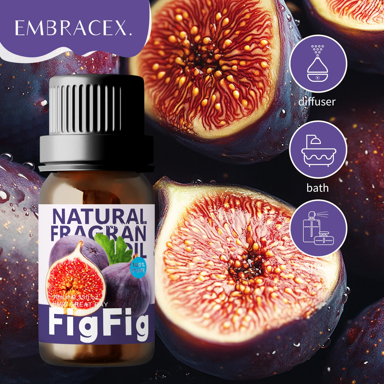 10ml Fig Essential Oil Fruit Fragrance Oil Bodycare Massage Oil Skincare Long Lasting Scent Gift To Friends Diffuser
10ml Fig Essential Oil Fruit Fragrance Oil Bodycare Massage Oil Skincare Long Lasting Scent Gift To Friends Diffuser