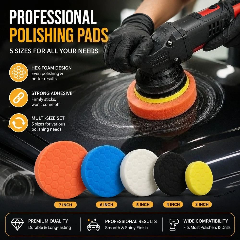 5PCS Self Adhesive Polishing Wheel 5/6/7Inch Auto Detailing Buffing Pad Drill Use Car Wax Applicator Discs
5PCS Self Adhesive Polishing Wheel 5/6/7Inch Auto Detailing Buffing Pad Drill Use Car Wax Applicator Discs