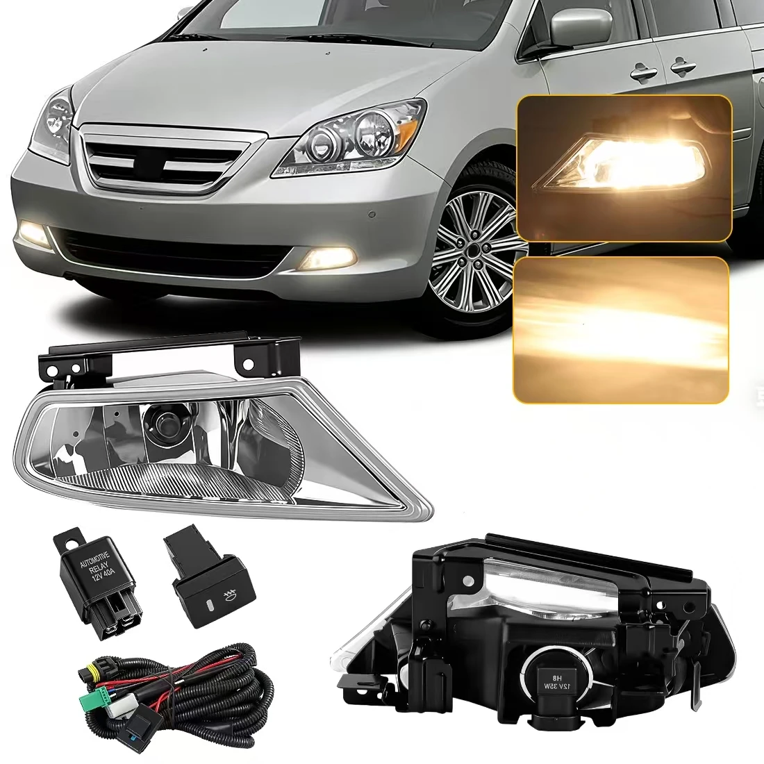 For Honda Odyssey 2005 2006 2007 Front Bumper Fog Lamp Assembly Fog Lights Daytime Running Light with Wire Kit Fog Driving Lamp
For Honda Odyssey 2005 2006 2007 Front Bumper Fog Lamp Assembly Fog Lights Daytime Running Light with Wire Kit Fog Driving Lamp
