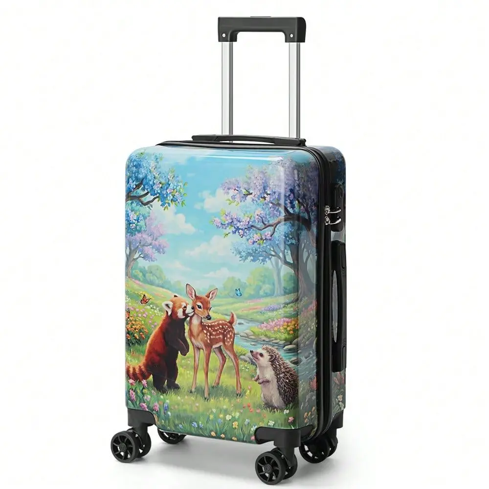 Cute Deer Hedgehog Print Carry On Luggage, Hardside Spinner Suitcase With Protective Cover, Lightweight PC Travel Bag
Cute Deer Hedgehog Print Carry On Luggage, Hardside Spinner Suitcase With Protective Cover, Lightweight PC Travel Bag