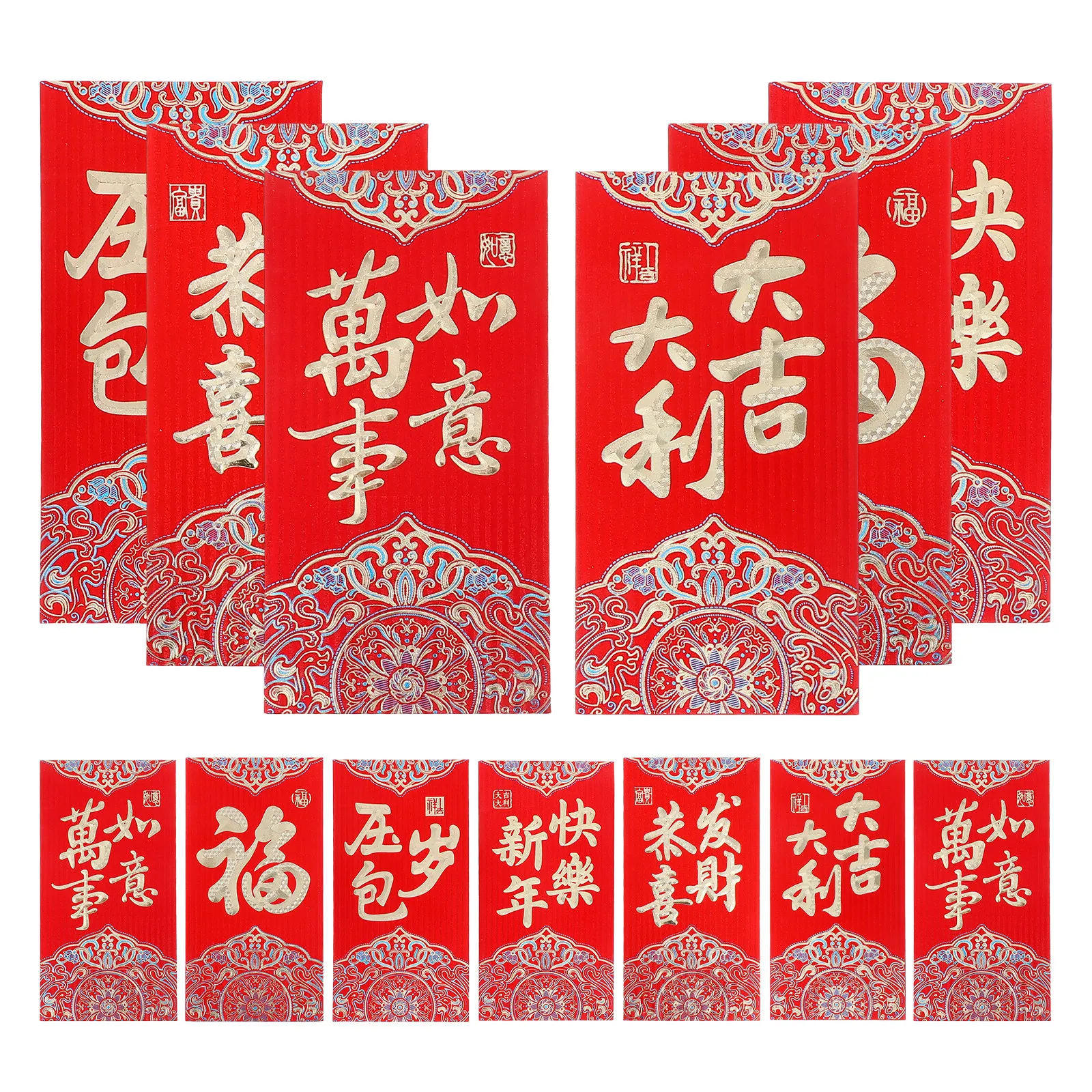 36Pcs Lunar New Year Red Envelopes Luxury Foil Design Auspicious Patterns Generous Cash Capacity for Wedding Birthday Spring
36Pcs Lunar New Year Red Envelopes Luxury Foil Design Auspicious Patterns Generous Cash Capacity for Wedding Birthday Spring