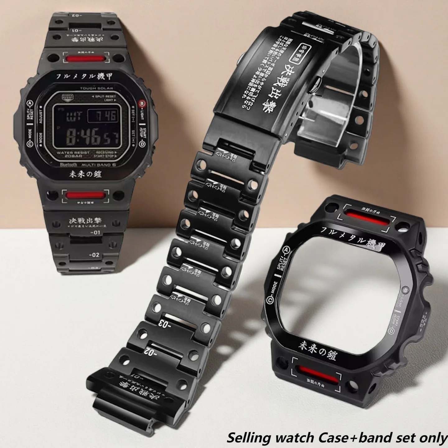 Металлический корпус и ремешок для Casio G-SHOCK GW-B5600 GMW-5610 GWX-5600 DW-5600, комплект для модификации DW5600, мужской, в стиле меха, из нержавеющей стали, безель и ремешок для часов.
Металлический корпус и ремешок для Casio G-SHOCK GW-B5600 GMW-5610 GWX-5600 DW-5600, комплект для модификации DW5600, мужской, в стиле меха, из нержавеющей стали, безель и ремешок для часов.