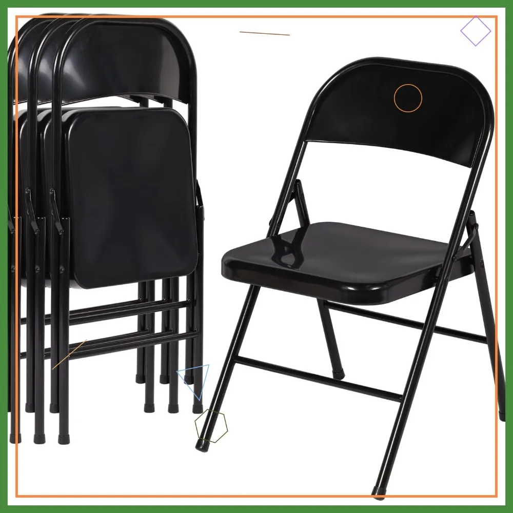 Metal Folding Chairs 4 Pack, Double Hinged Steel Frame, Stackable for Dining Wedding Patio Garden
Metal Folding Chairs 4 Pack, Double Hinged Steel Frame, Stackable for Dining Wedding Patio Garden