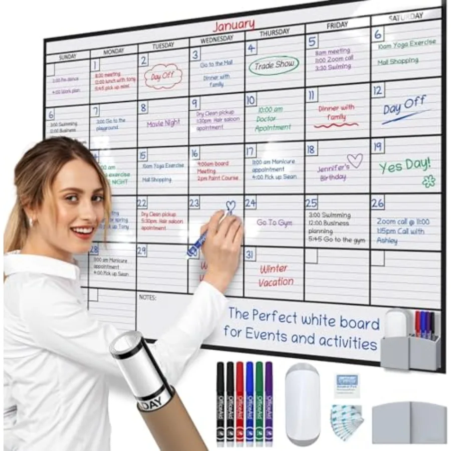 Large Dry Erase Calendar for Wall 36x48, Big Classroom Giant Month, Undated Reusable Family Monthly, Rolled Whiteboard White Bo
Large Dry Erase Calendar for Wall 36x48, Big Classroom Giant Month, Undated Reusable Family Monthly, Rolled Whiteboard White Bo