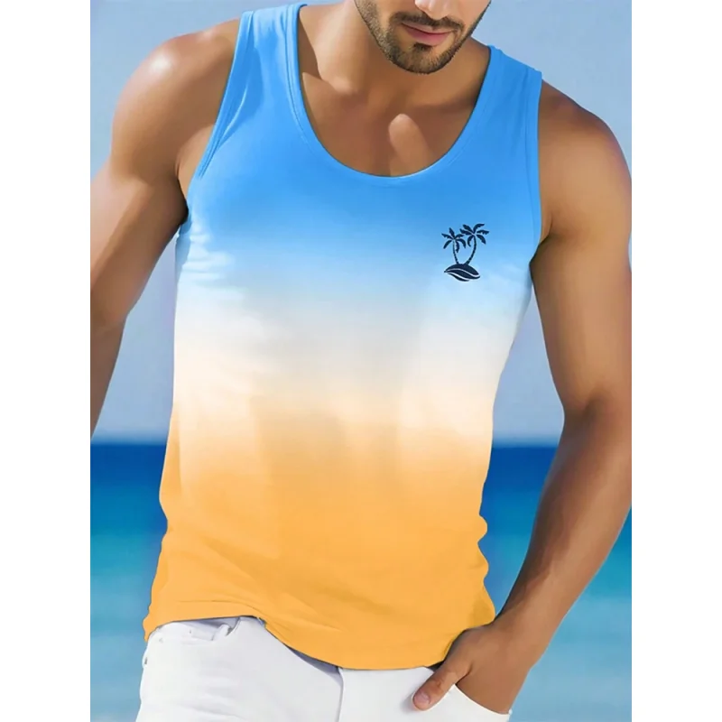 Funny Coconut Tree Pattern Tank Tops For Men Colorful Gradient Plants 3D Printed Tees Summer Casual Loose Street O-Neck Vest Top
Funny Coconut Tree Pattern Tank Tops For Men Colorful Gradient Plants 3D Printed Tees Summer Casual Loose Street O-Neck Vest Top