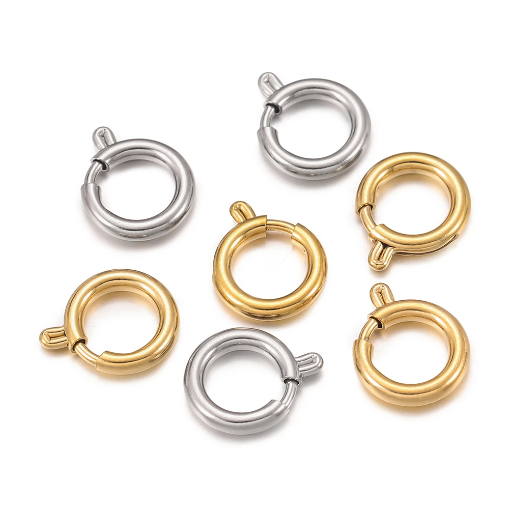 5Pcs/lot Circle Spring Buttonr Stainless Steel Clasps Hooks End Connectors for DIY Necklace Clasps Jewelry Making Accessories
5Pcs/lot Circle Spring Buttonr Stainless Steel Clasps Hooks End Connectors for DIY Necklace Clasps Jewelry Making Accessories