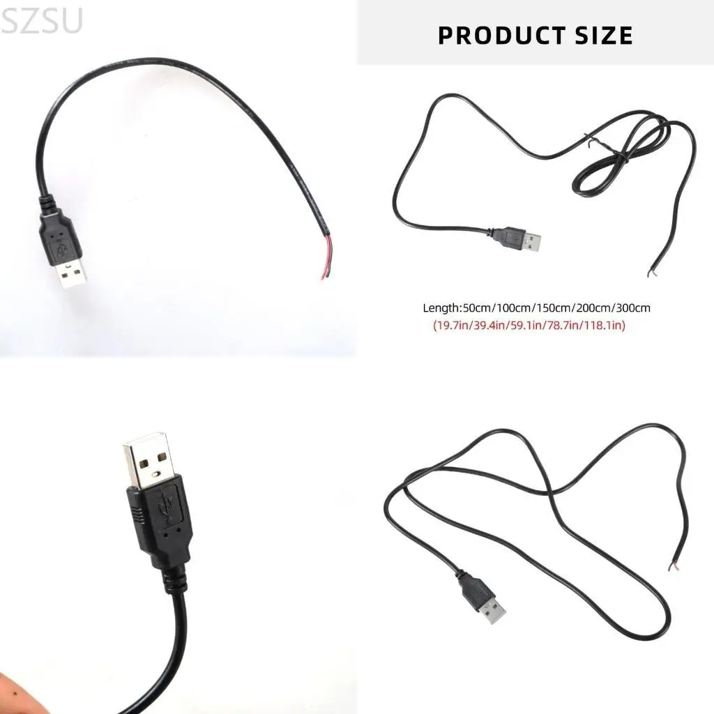 SZSU Прямой USB-2-контактный шнур питания с открытым концом, портативный USB-удлинитель с косичкой-штекером 22AWG
SZSU Прямой USB-2-контактный шнур питания с открытым концом, портативный USB-удлинитель с косичкой-штекером 22AWG