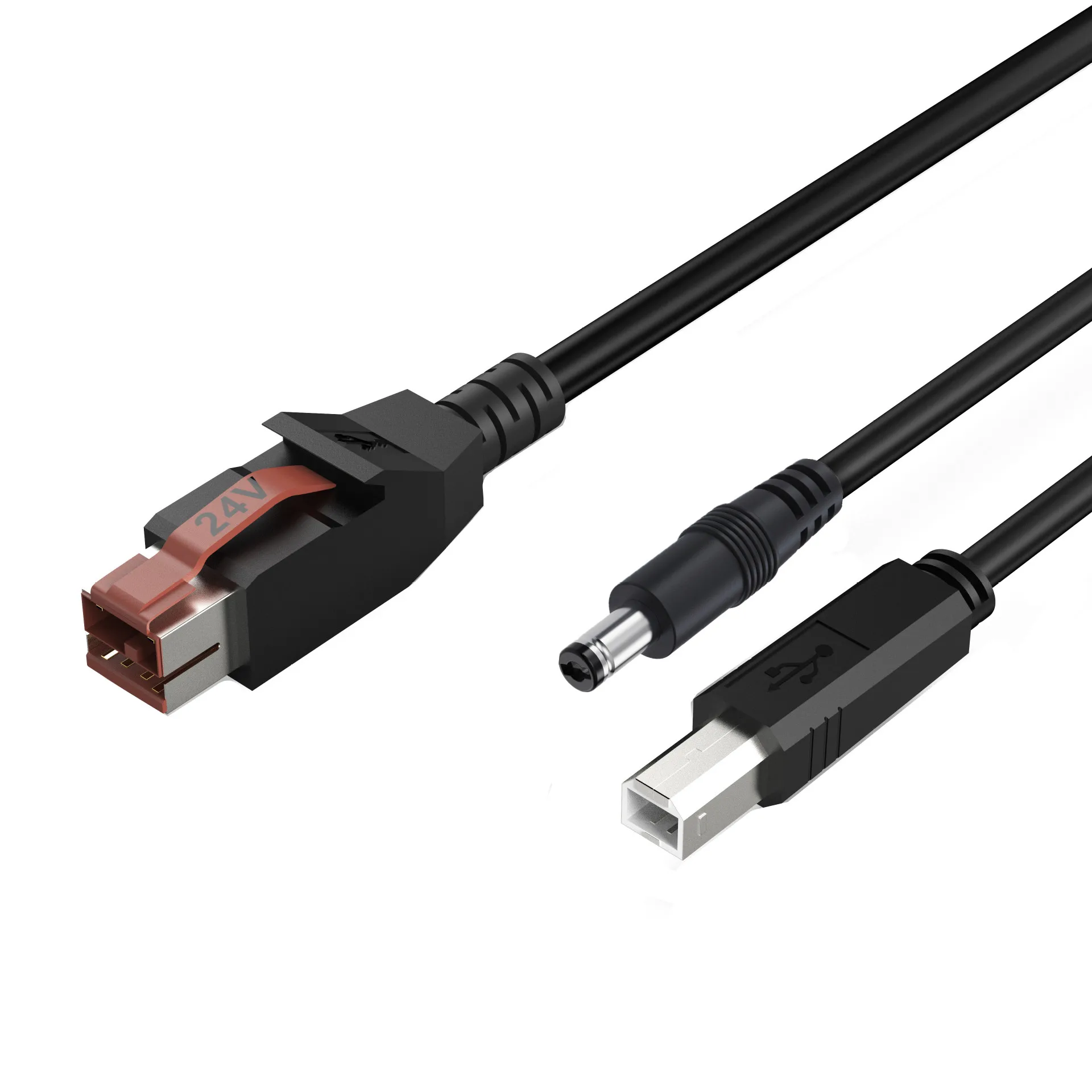 24V USB Powered to Hosiden DIN 3 Pin 3P USB B DC 5.5mm x 2.5mm Male Splitter Scanner Printer Receipt Cable for EPOS POS System
24V USB Powered to Hosiden DIN 3 Pin 3P USB B DC 5.5mm x 2.5mm Male Splitter Scanner Printer Receipt Cable for EPOS POS System