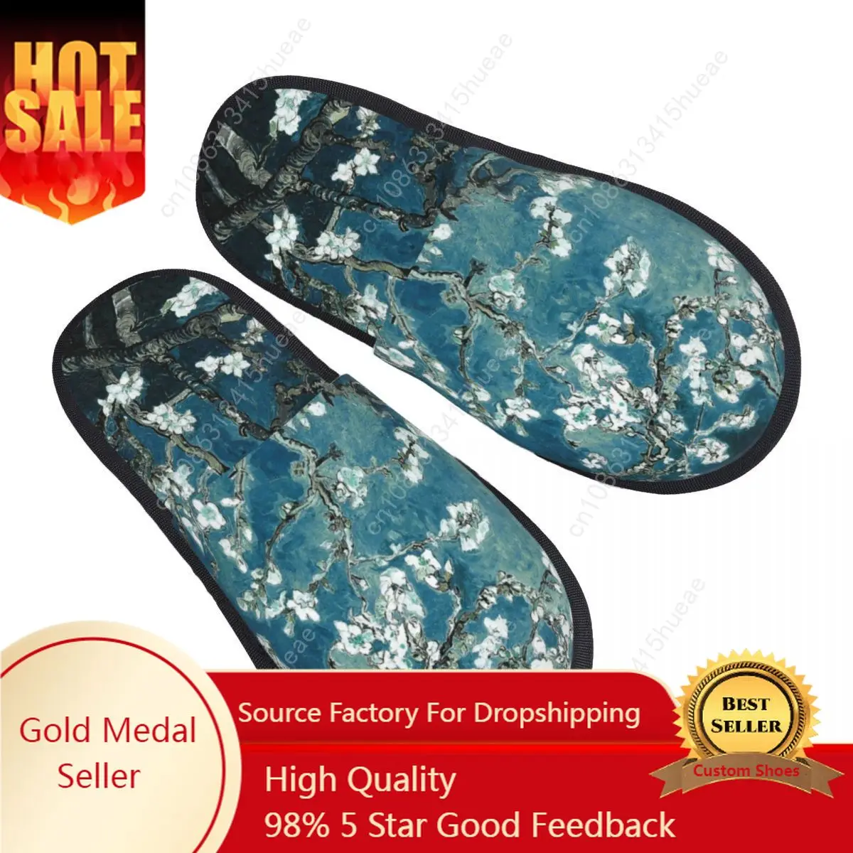 Custom Van Gogh Almond Blossoms Soft Memory Foam House Slippers Women Flowers Painting Comfy Warm Anti-Skid Slipper
Custom Van Gogh Almond Blossoms Soft Memory Foam House Slippers Women Flowers Painting Comfy Warm Anti-Skid Slipper