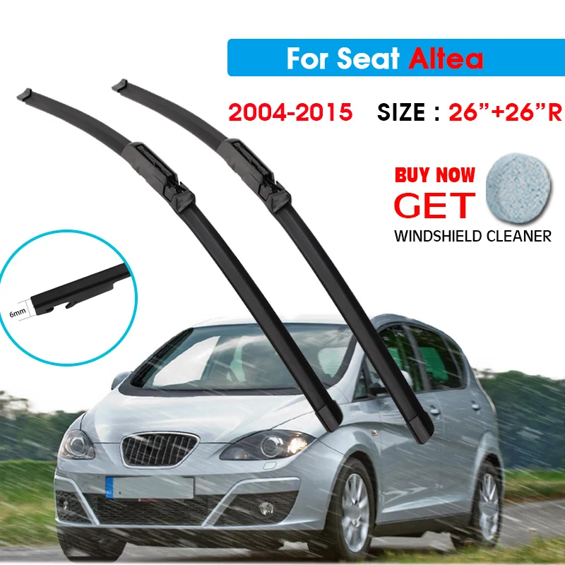 Car Wiper Blade For SEAT Altea 26"+26"R 2004-2015 Auto Windscreen Windshield Wipers Blades Window Wash Fit Claw Arms
Car Wiper Blade For SEAT Altea 26"+26"R 2004-2015 Auto Windscreen Windshield Wipers Blades Window Wash Fit Claw Arms