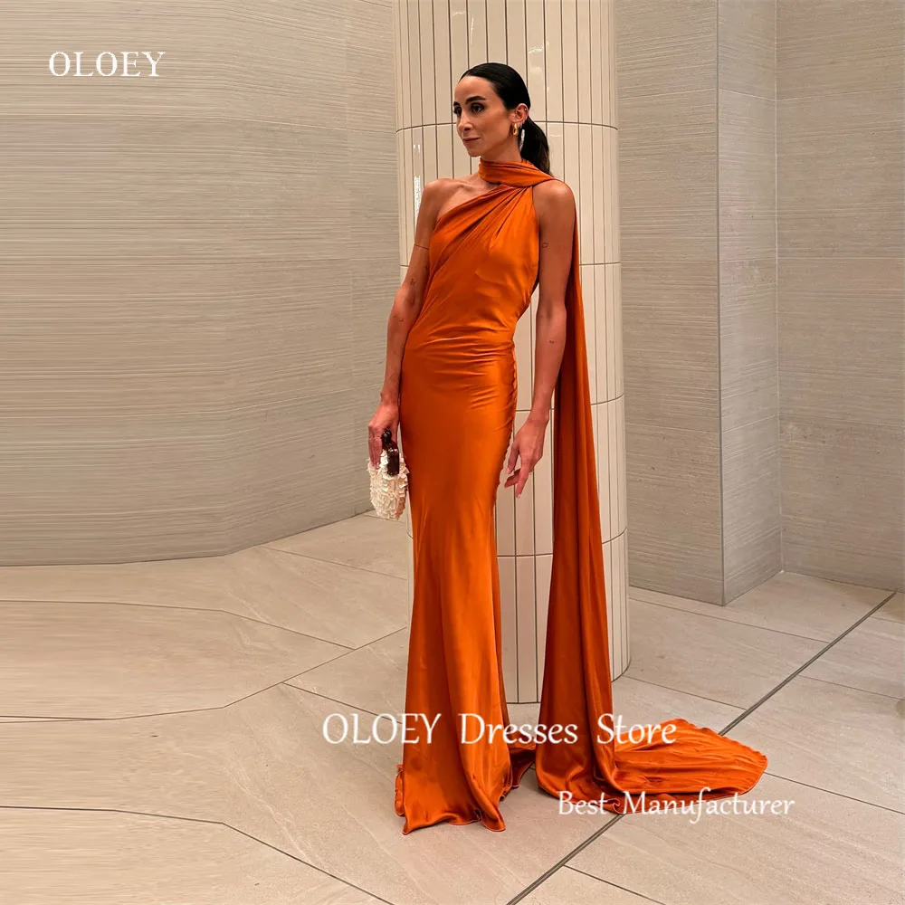 OLOEY Arabic Women Burnt Orange Silk Evening Dresses Wedding Party One Shoulder Scalf Mermaid Prom Gowns Formal Party Dress
OLOEY Arabic Women Burnt Orange Silk Evening Dresses Wedding Party One Shoulder Scalf Mermaid Prom Gowns Formal Party Dress