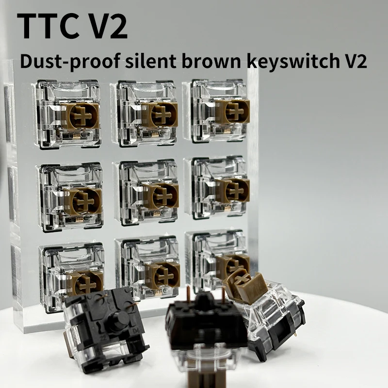 TTC Silent Brown V2 Keyboard Switches 3 Pins 55g Tactile Mute Hot Swap Dust Proof Brown Switch Custom Gaming Keyboard
TTC Silent Brown V2 Keyboard Switches 3 Pins 55g Tactile Mute Hot Swap Dust Proof Brown Switch Custom Gaming Keyboard