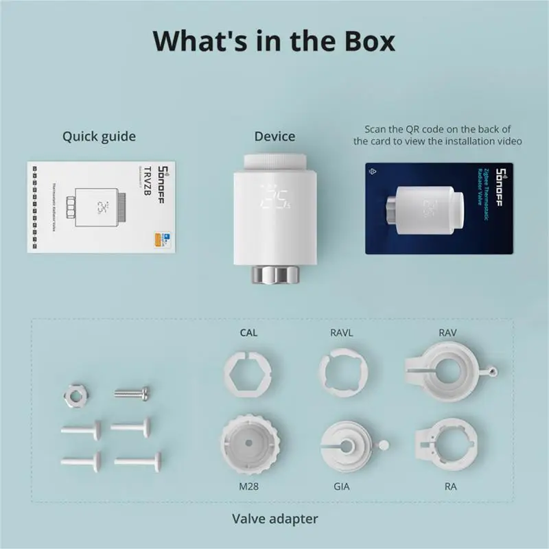 SONOFF Ewelink Zigbee 3.0 standard compatible Thermostic Radiator Valve Alexa Google Assistant Smartthings Apply voice control
SONOFF Ewelink Zigbee 3.0 standard compatible Thermostic Radiator Valve Alexa Google Assistant Smartthings Apply voice control