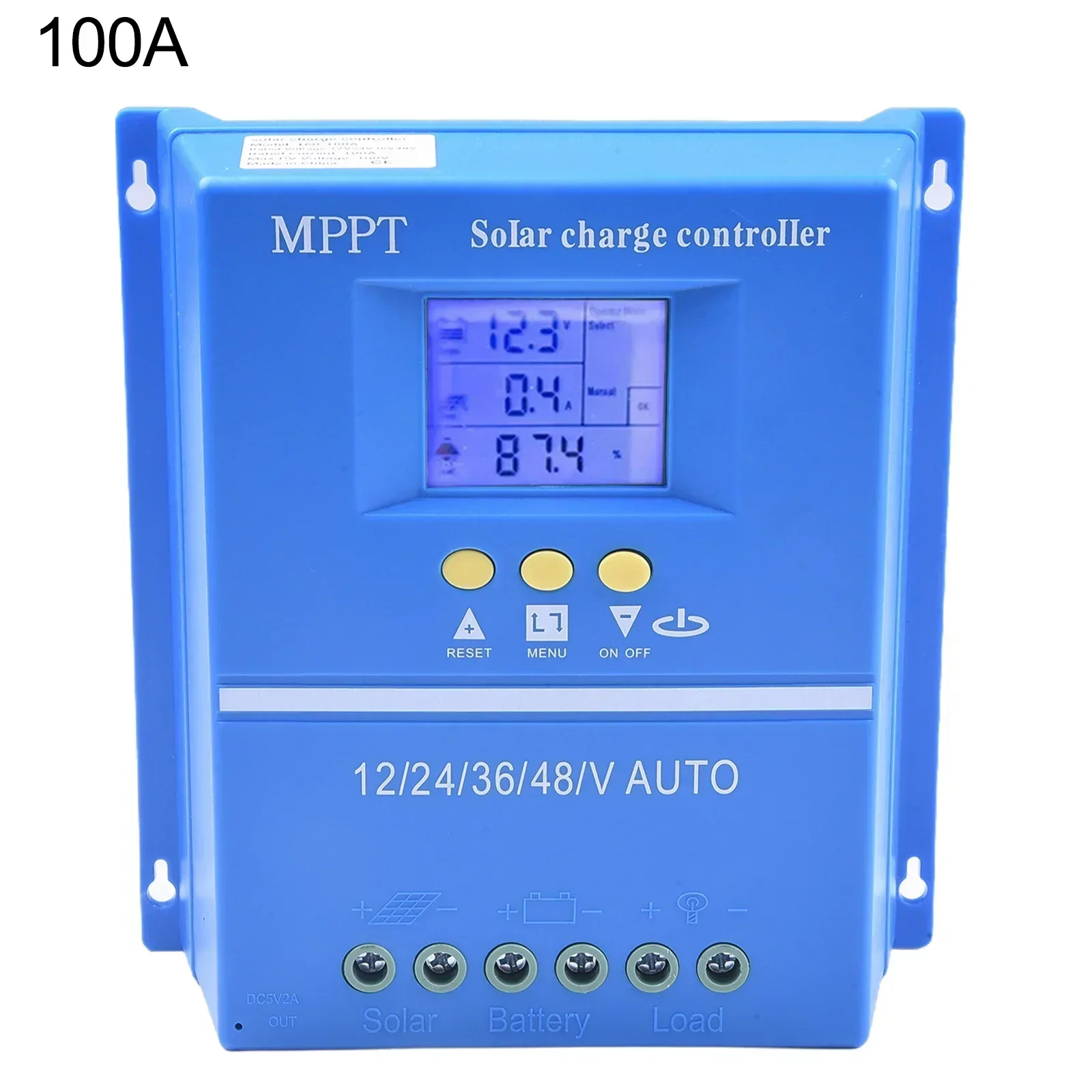 100A For MPPT Solar Charge Controller with LCD Display and USB Ports for 12V/24V/36V/48V Battery Charging Systems
100A For MPPT Solar Charge Controller with LCD Display and USB Ports for 12V/24V/36V/48V Battery Charging Systems