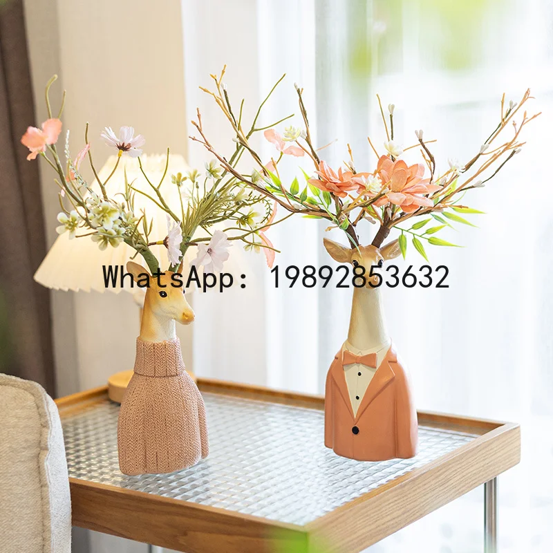 Resin Handicraft Cartoon Deer Flower Vase Floral Arrangement Accessories Artificial Animal Sculpture Home Decoration Accessories
Resin Handicraft Cartoon Deer Flower Vase Floral Arrangement Accessories Artificial Animal Sculpture Home Decoration Accessories