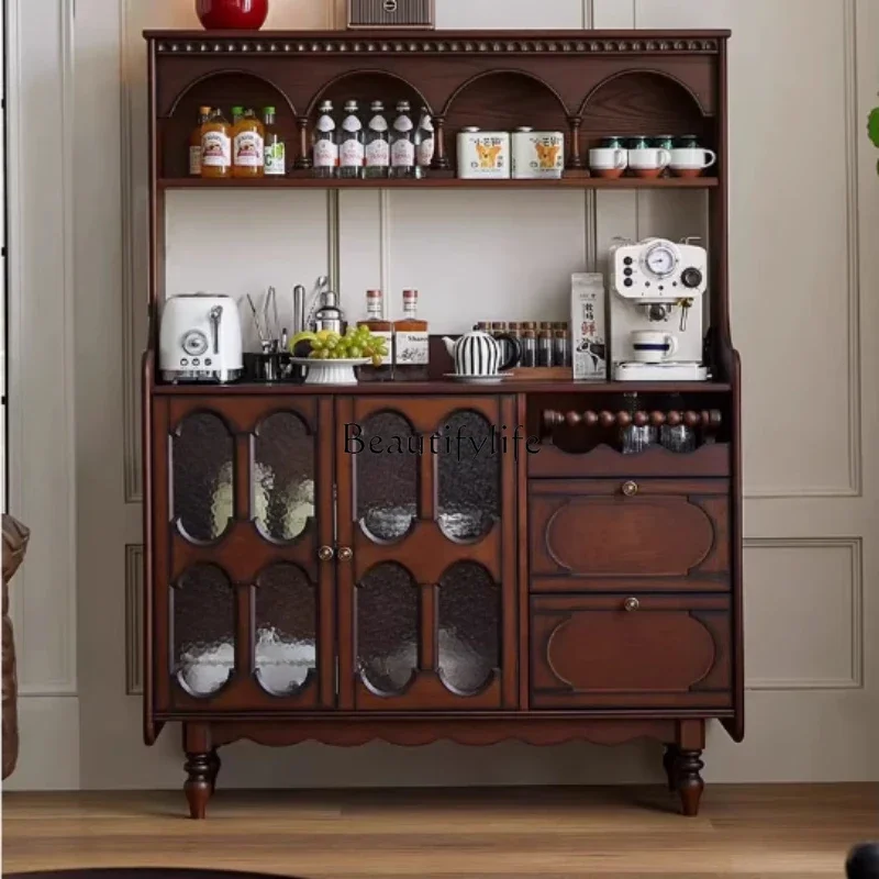 ls 42Medieval style new solid wood dining side cabinet American simple retro wall integrated storage living room locker 
ls 42Medieval style new solid wood dining side cabinet American simple retro wall integrated storage living room locker