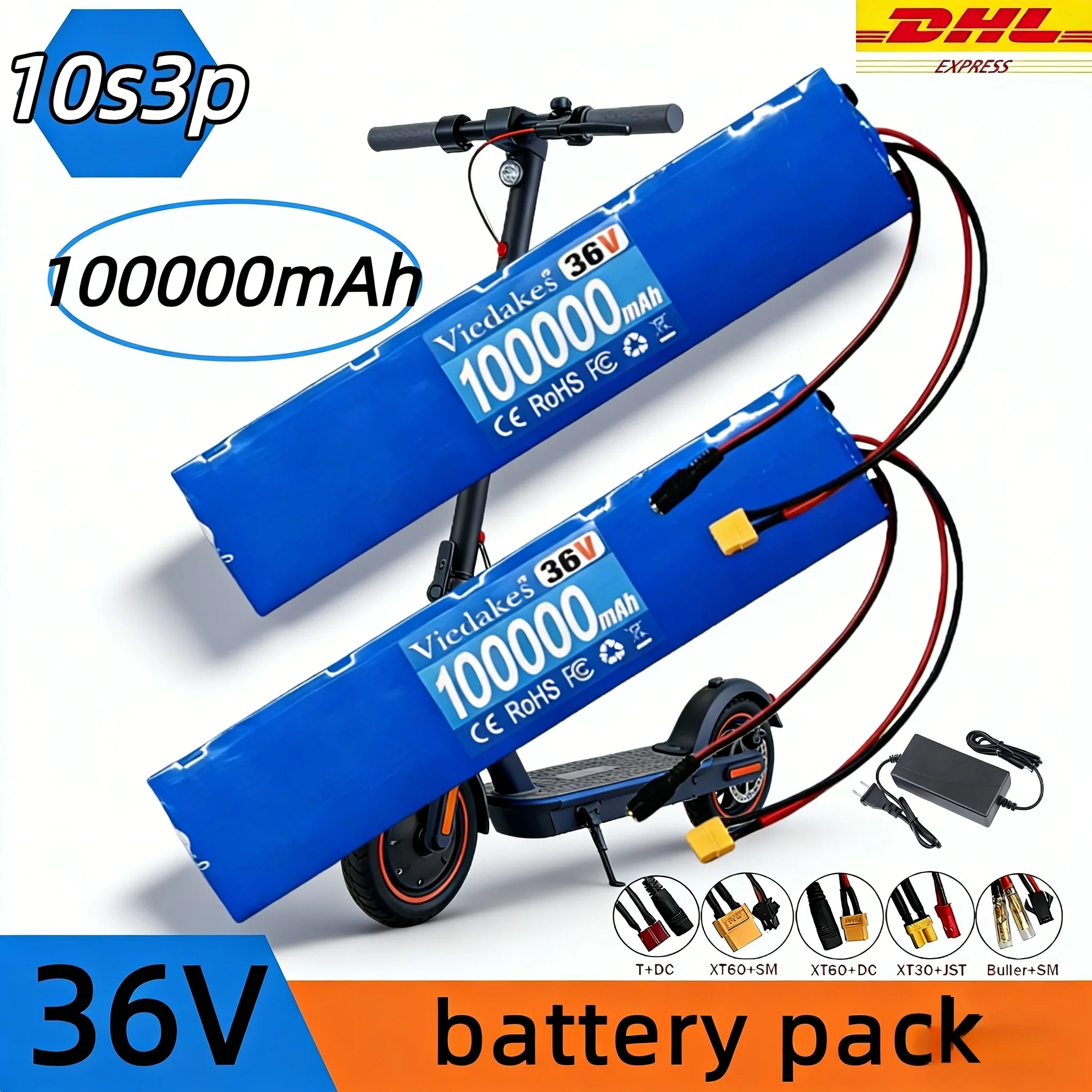 10s3p 36v 10ah scooter battery 100000mAh 18650 Rechargeable for M365 Electric Scooter Lithium Battery Pack with BMS&Charger
10s3p 36v 10ah scooter battery 100000mAh 18650 Rechargeable for M365 Electric Scooter Lithium Battery Pack with BMS&Charger