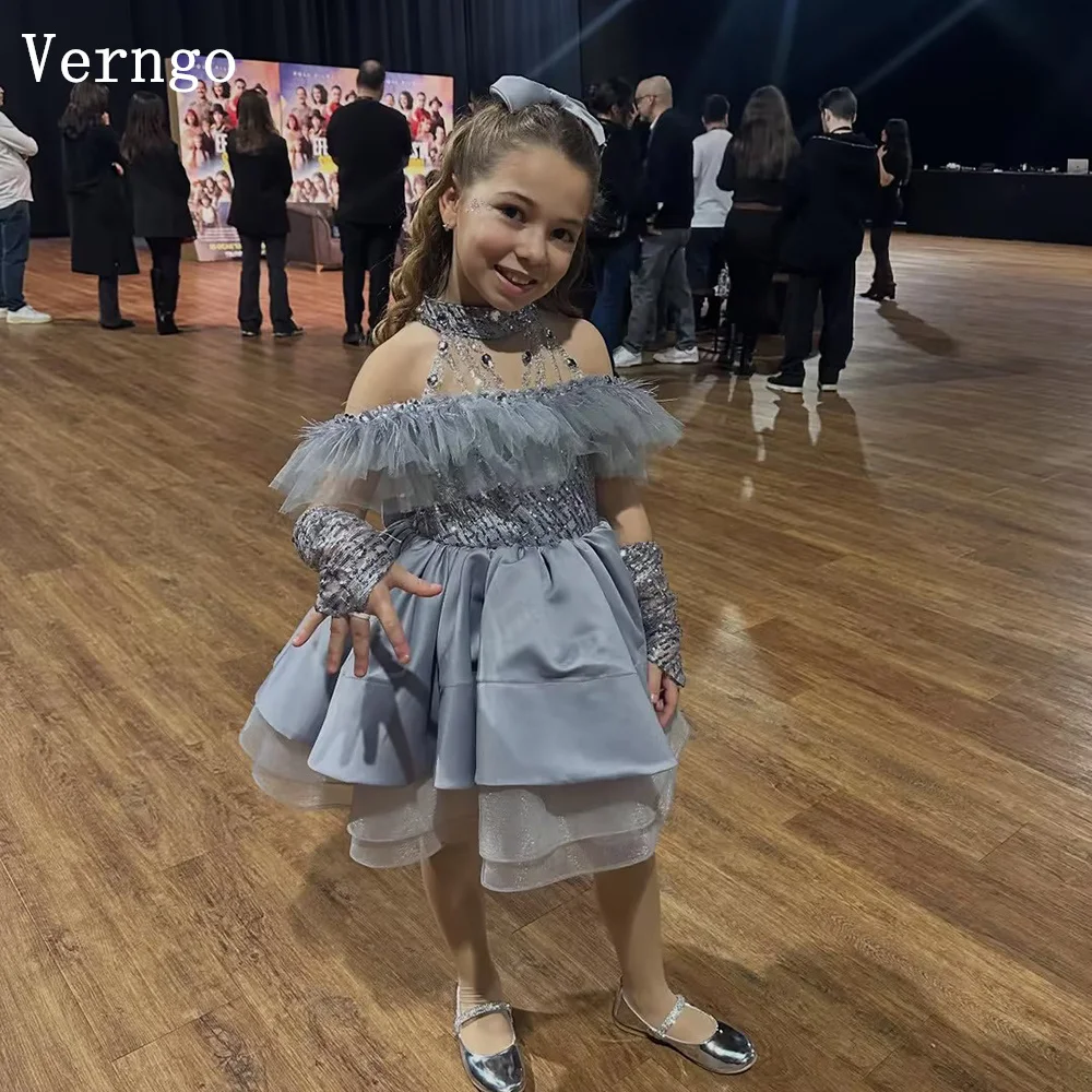Verngo Gray Tulle Mini Birthday Party Dress Sleeveless A Line Sequined Celebrity Party Gowns Kid Ball Gown Customized
Verngo Gray Tulle Mini Birthday Party Dress Sleeveless A Line Sequined Celebrity Party Gowns Kid Ball Gown Customized