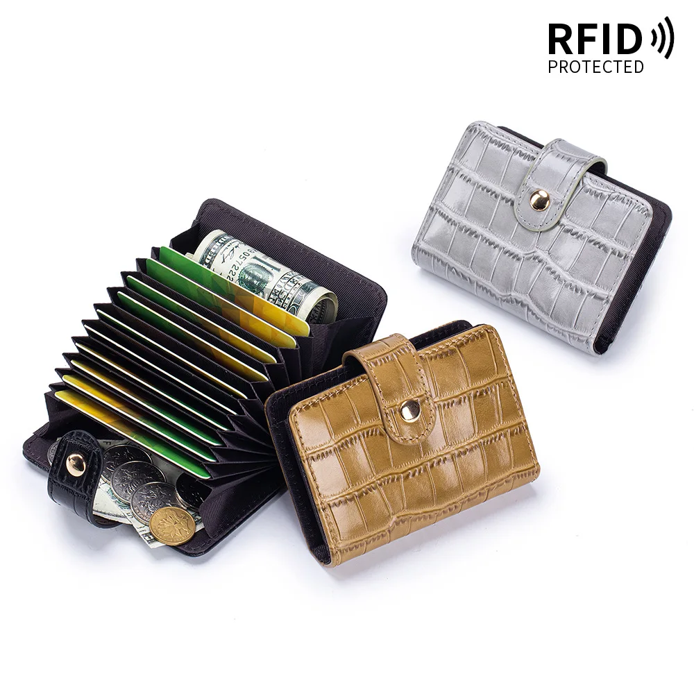RFID Blocking crocodile Pattern Leather Card Holder - Accordion-Style Mini Wallet, Secure Organizer for Cards, Cash & Coins
RFID Blocking crocodile Pattern Leather Card Holder - Accordion-Style Mini Wallet, Secure Organizer for Cards, Cash & Coins