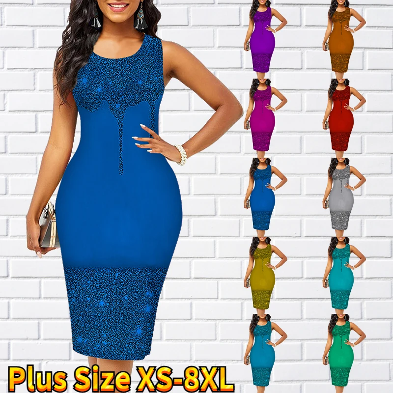 Летнее облегающее платье с круглым вырезом, повседневное женское платье без рукавов, новое дизайнерское платье до колен с принтом, женская модная юбка миди
Летнее облегающее платье с круглым вырезом, повседневное женское платье без рукавов, новое дизайнерское платье до колен с принтом, женская модная юбка миди