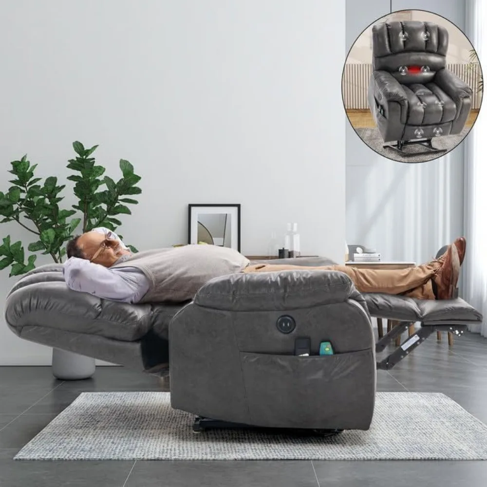 Dual Motor Recliner Chair,Oversized Lay Flat Sleeper Power Lift Recliner with Massage Heat, 2 Remote Controls
Dual Motor Recliner Chair,Oversized Lay Flat Sleeper Power Lift Recliner with Massage Heat, 2 Remote Controls