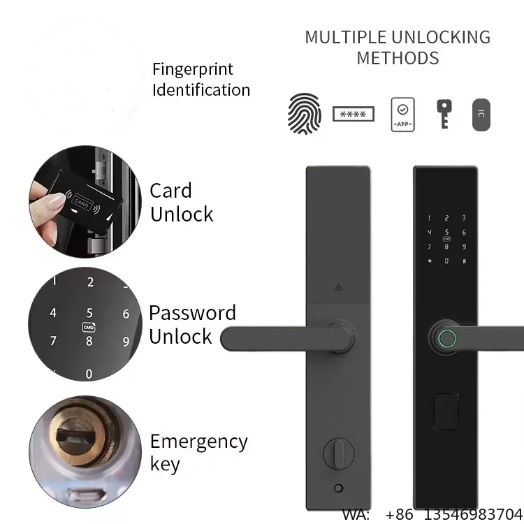 TTlock Smart WiFi Black Digital Door Handle Biometric Fingerprint Lock Tuya App Grade C Cloud Storage Durable Aluminum Alloy
TTlock Smart WiFi Black Digital Door Handle Biometric Fingerprint Lock Tuya App Grade C Cloud Storage Durable Aluminum Alloy
