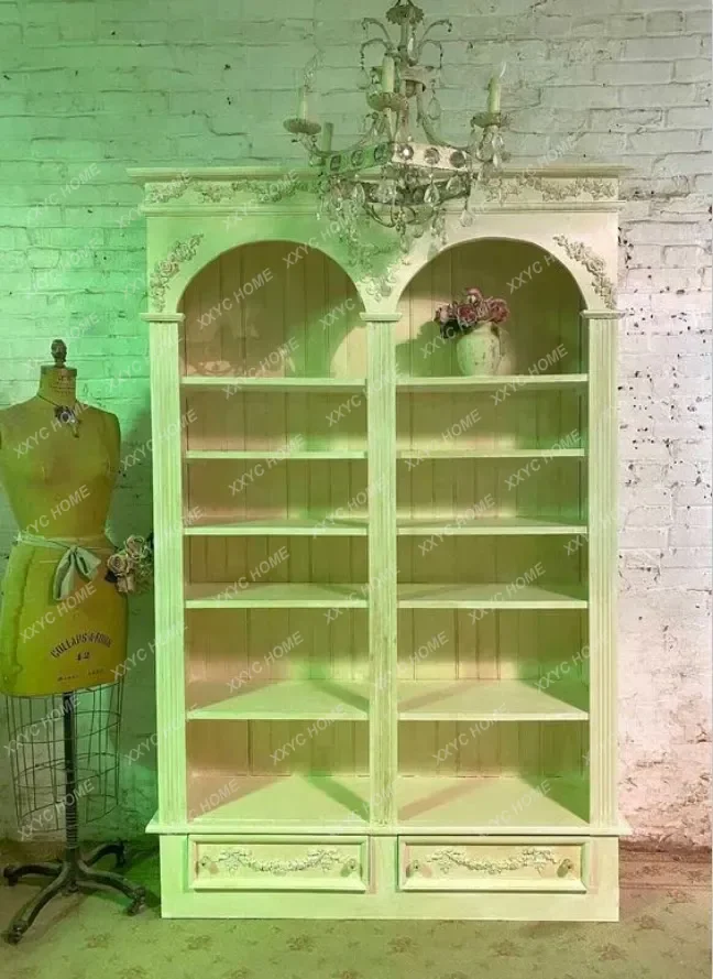 AA retro old solid wood carving flower bookcase double arched wardrobe display cabinet locker side wine
AA retro old solid wood carving flower bookcase double arched wardrobe display cabinet locker side wine