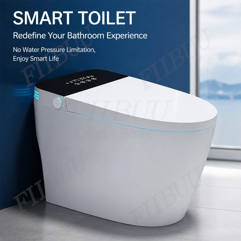 Smart Toilet with Bidet Built-In Heated Seat Warm Air Dryer Auto Flush Remote Control Elongated One-Piece Intelligent Toilet
Smart Toilet with Bidet Built-In Heated Seat Warm Air Dryer Auto Flush Remote Control Elongated One-Piece Intelligent Toilet