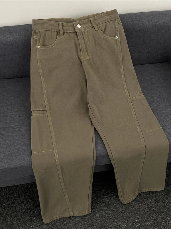 American High Street Retro Brown Multi-ket Patchwork Design Workwear Jeans Men Loose Straight Casual Long Pants
American High Street Retro Brown Multi-ket Patchwork Design Workwear Jeans Men Loose Straight Casual Long Pants