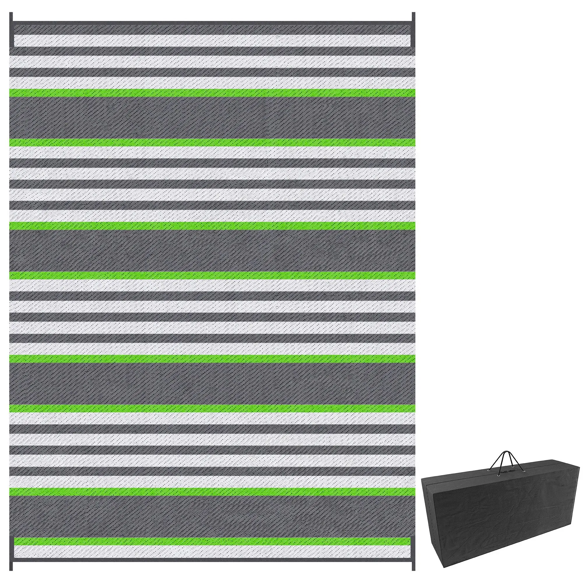 For Outsunny 9' x 12' RV Outdoor Rugs, Green & Gray Striped Carpet with Carrying Bag for Camping
For Outsunny 9' x 12' RV Outdoor Rugs, Green & Gray Striped Carpet with Carrying Bag for Camping