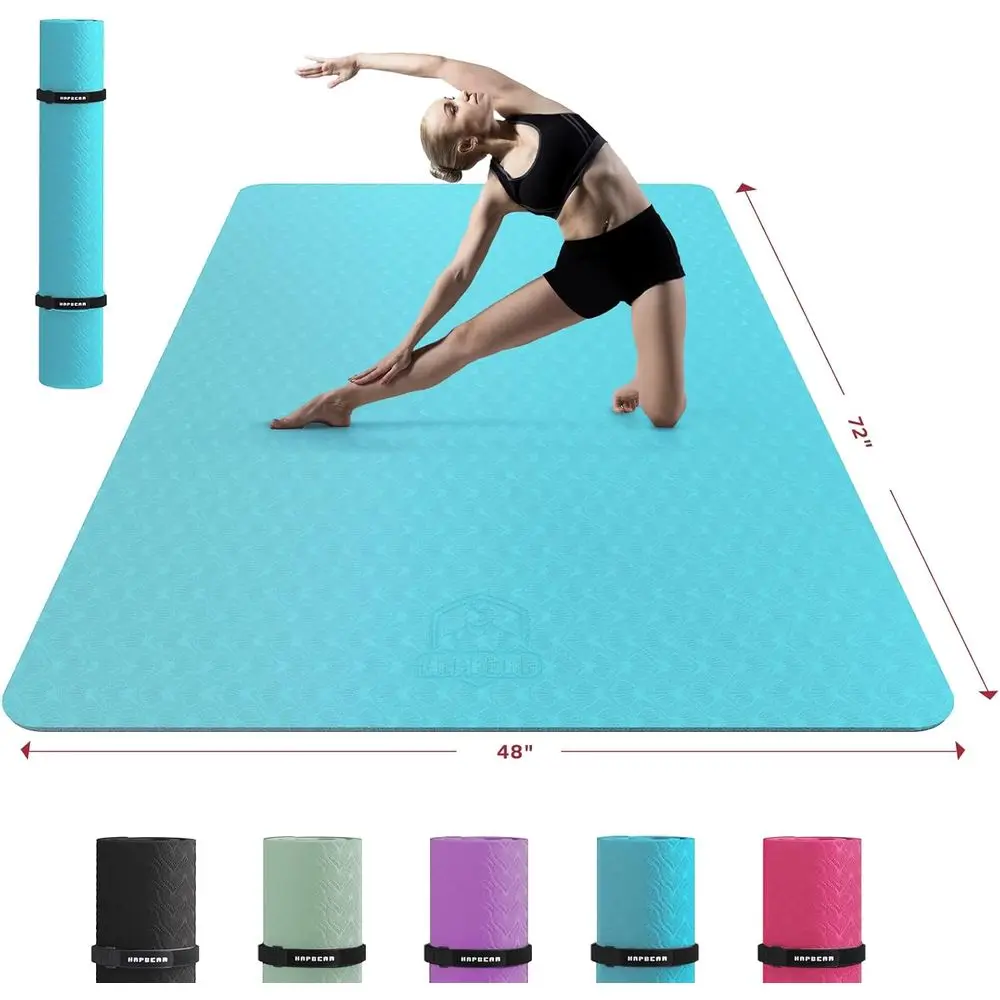 Jumbo Size Yoga Mat 72x48 or 78x54, 1/4 or 1/3 Inch Thick, Anti-Slip, Long-Lasting, Eco-Friendly for Yoga, Pilates, Stretching,
Jumbo Size Yoga Mat 72x48 or 78x54, 1/4 or 1/3 Inch Thick, Anti-Slip, Long-Lasting, Eco-Friendly for Yoga, Pilates, Stretching,
