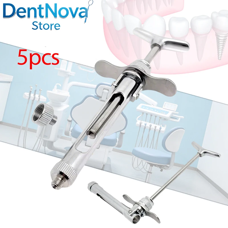 5pcs Stainless Steel Dental Syringe 2.2ml Press Control Aspirating Tool for Periodontics Oral Surgery
5pcs Stainless Steel Dental Syringe 2.2ml Press Control Aspirating Tool for Periodontics Oral Surgery